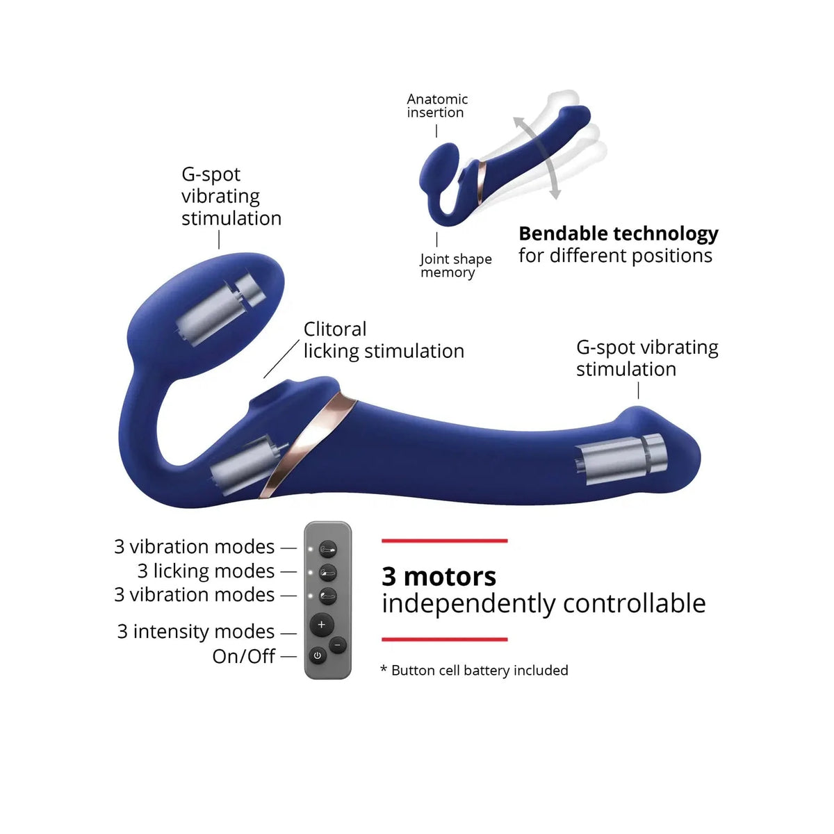 Strap-On-Me Multi Orgasm Bendable Strapless Strap On - Small