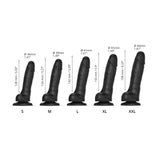 Strap-On-Me Realistic Sliding Skin Dual-Density Black Dildo - S