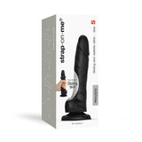 Strap-On-Me Realistic Sliding Skin Dual-Density Black Dildo - S