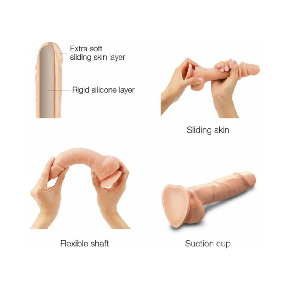 Strap-On-Me Realistic Sliding Skin Dual-Density Silicone Dildo - S