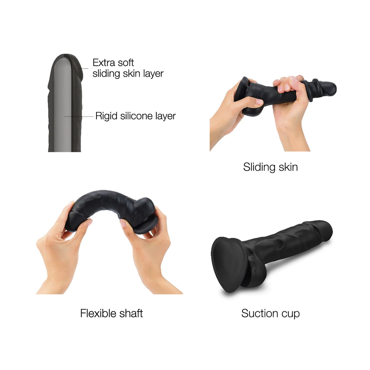 Strap-On-Me Sliding Skin Realistic Dildo - XL