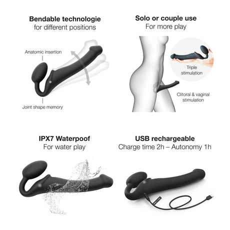 Strap-On-Me Vibrating Bendable Strap-On - XL