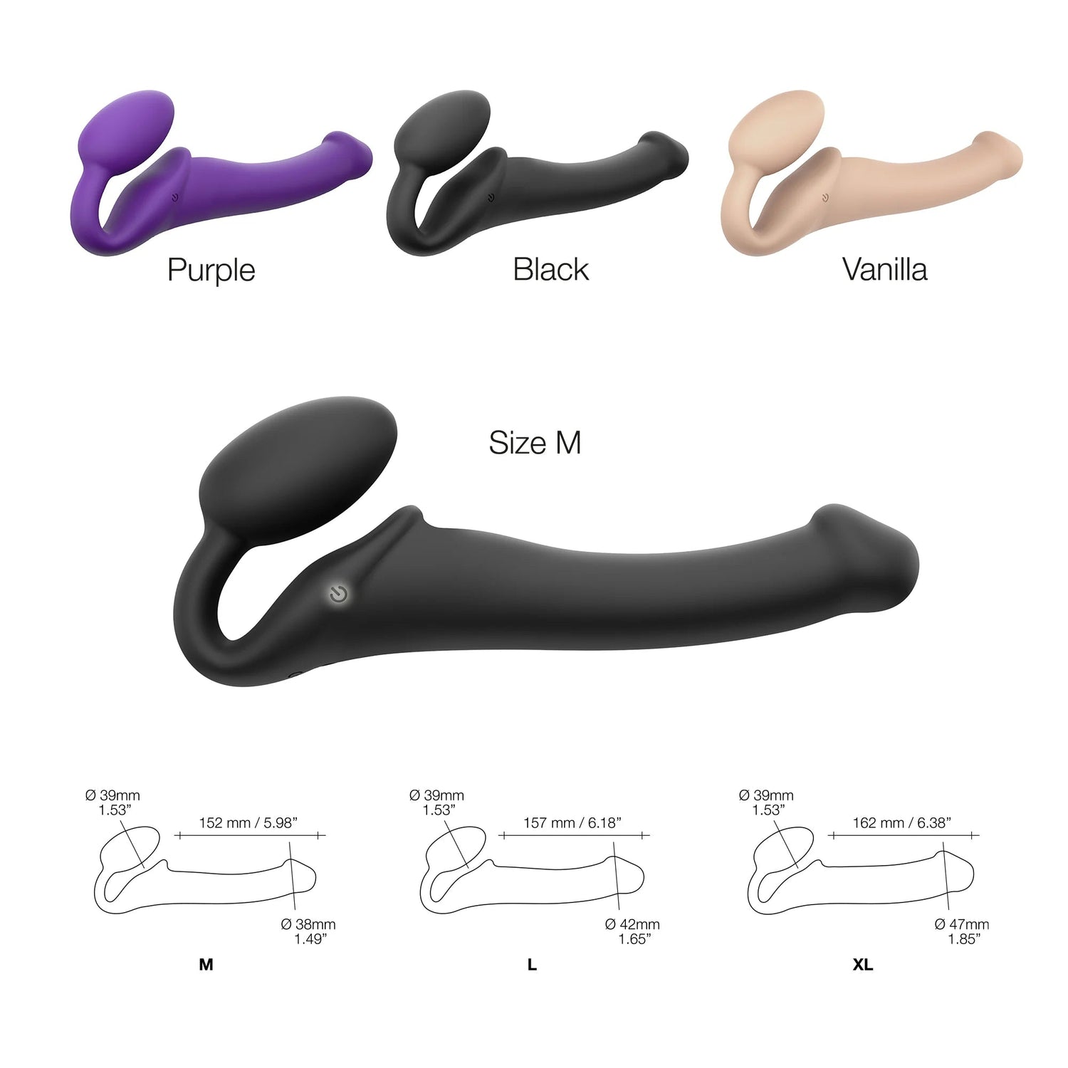Strap-On-Me Vibrating Strapless Strap On - M