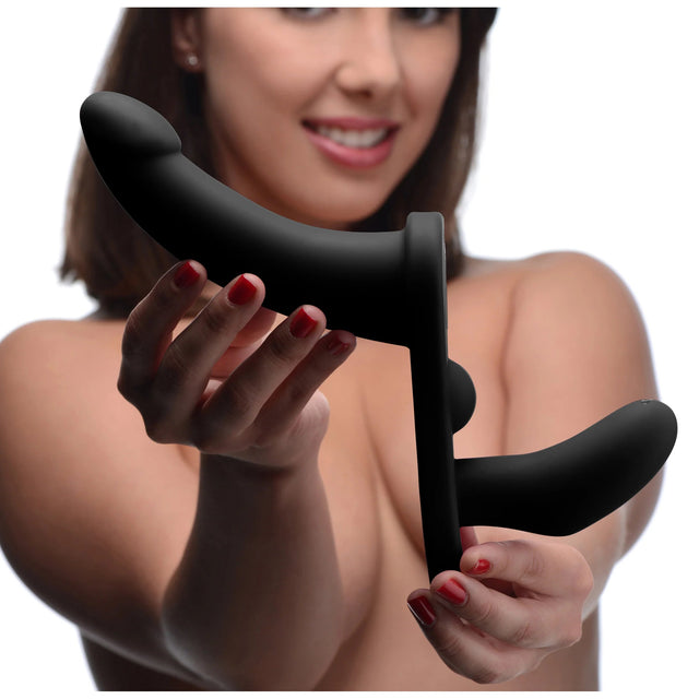 Strap U Double Take Vibrating Strap On Double Penetration Harness