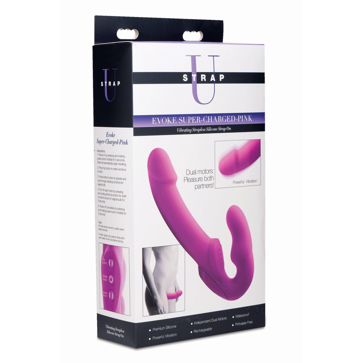 Strap U Evoke Rechargeable Vibrating Silicone Strapless Strap On