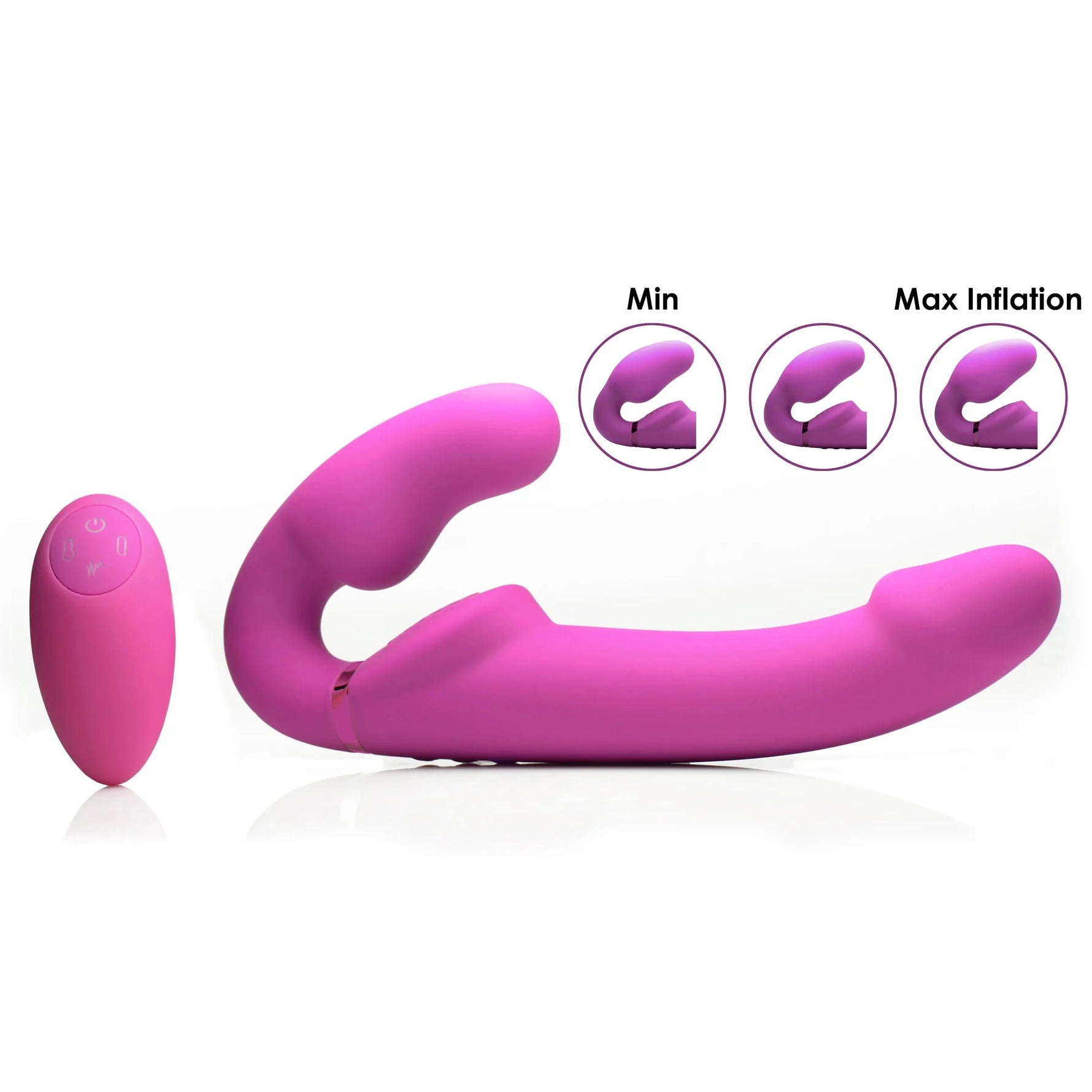Strap U Evoke Vibrating Inflatable Strapless Strap-On - Pink