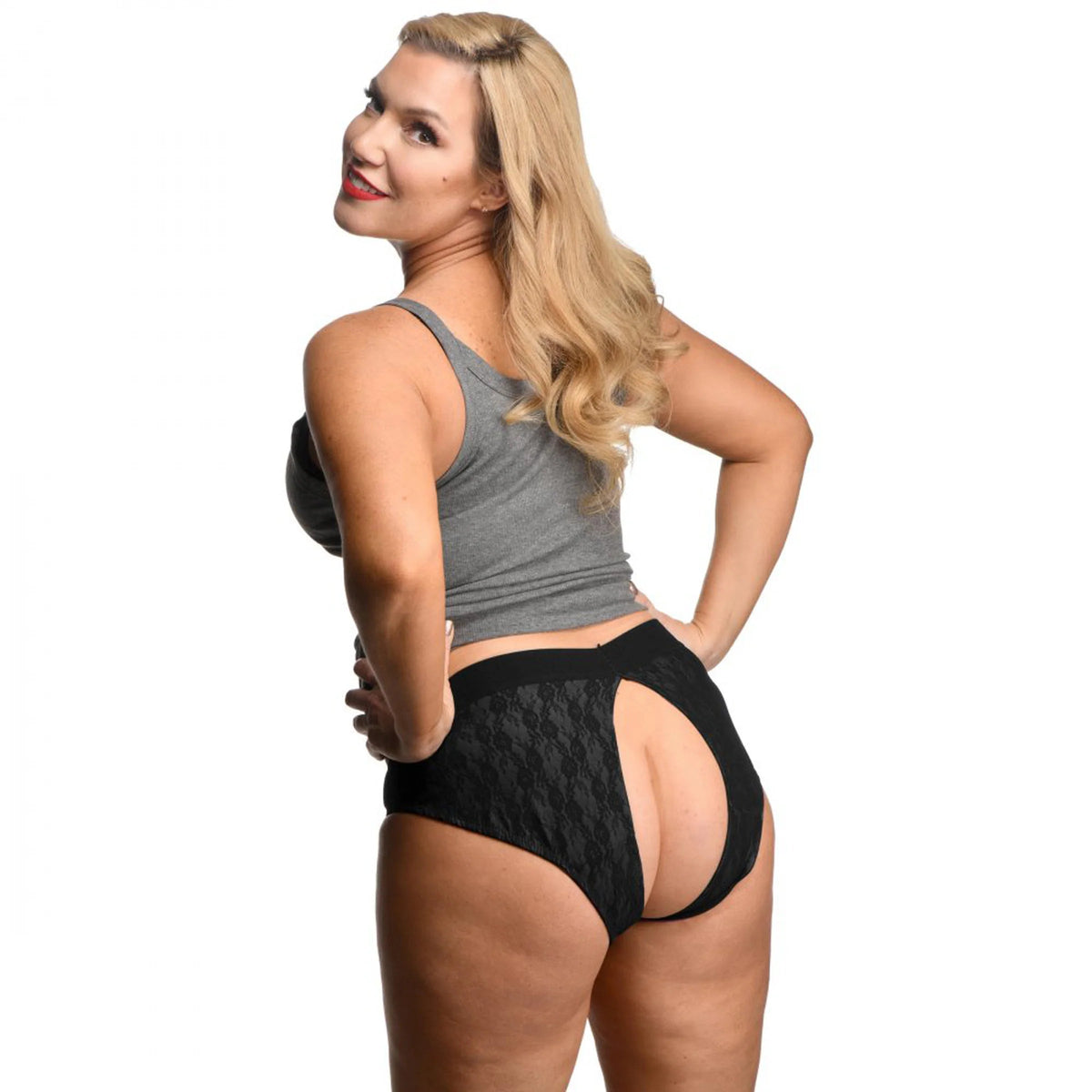 Strap U Lace Envy Crotchless Panty Harness - 2XL