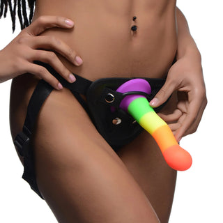 Strap U Proud Silicone Dildo with Harness
