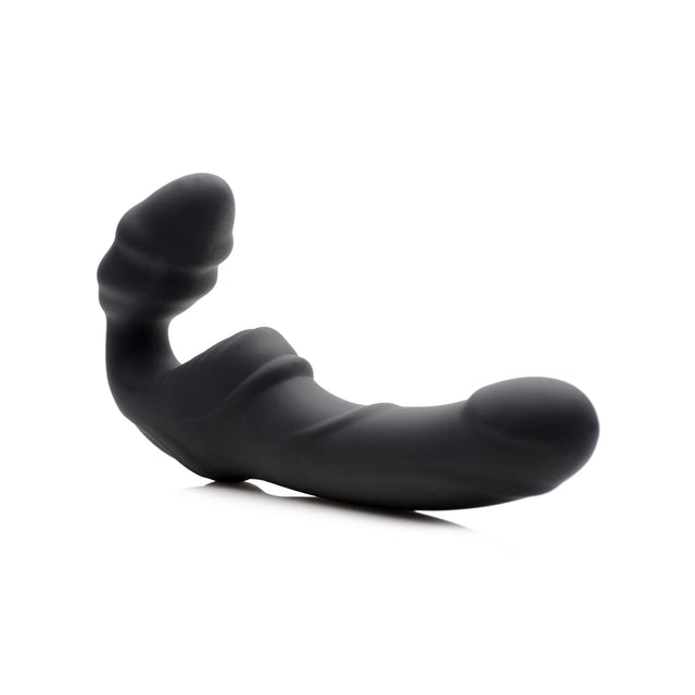 Strap U Slim Ribbed Vibrating Strapless Stap On