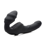 Strap U Slim Ribbed Vibrating Strapless Stap On