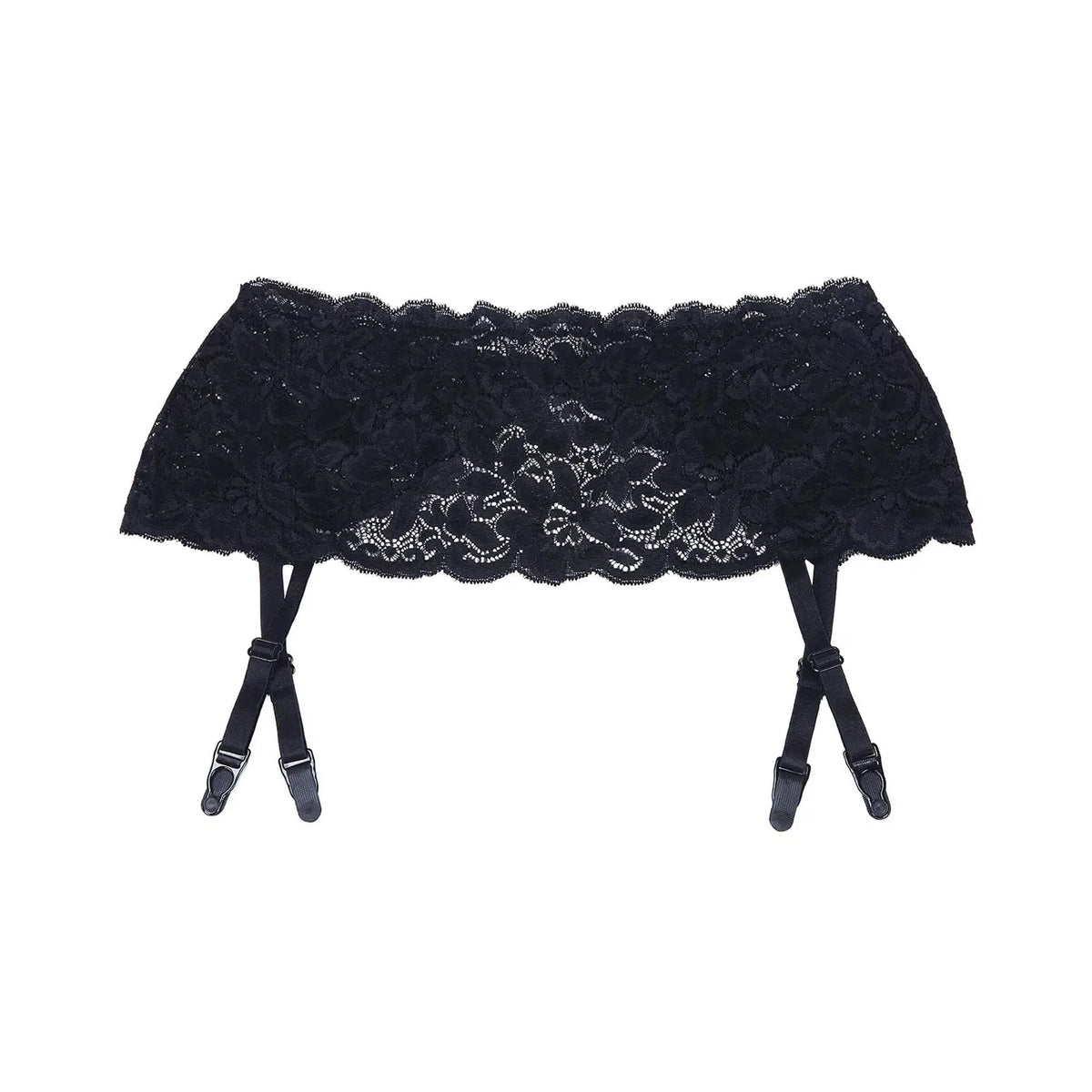 Stretch Lace Garter Belt with Adjustable Garters