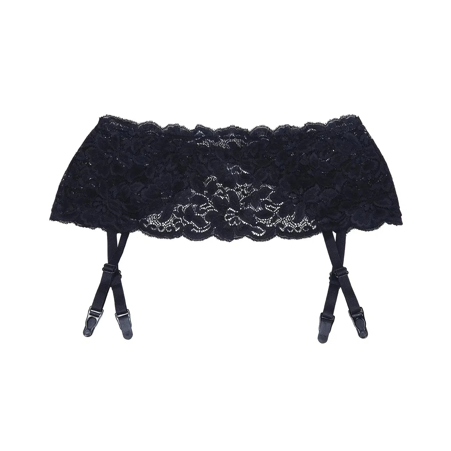 Stretch Lace Garter Belt with Adjustable Garters
