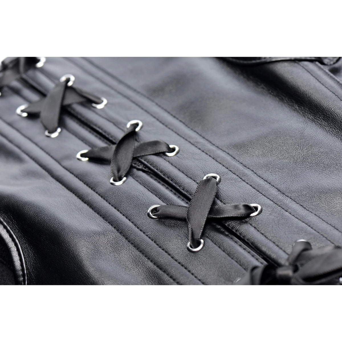 Strict Lace-up Corset And Thong