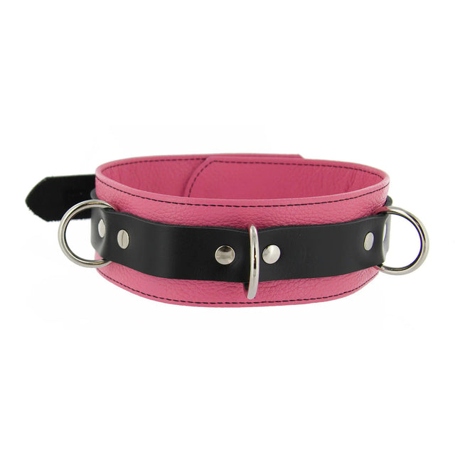 Strict Leather Deluxe Black and Purple Locking Collar