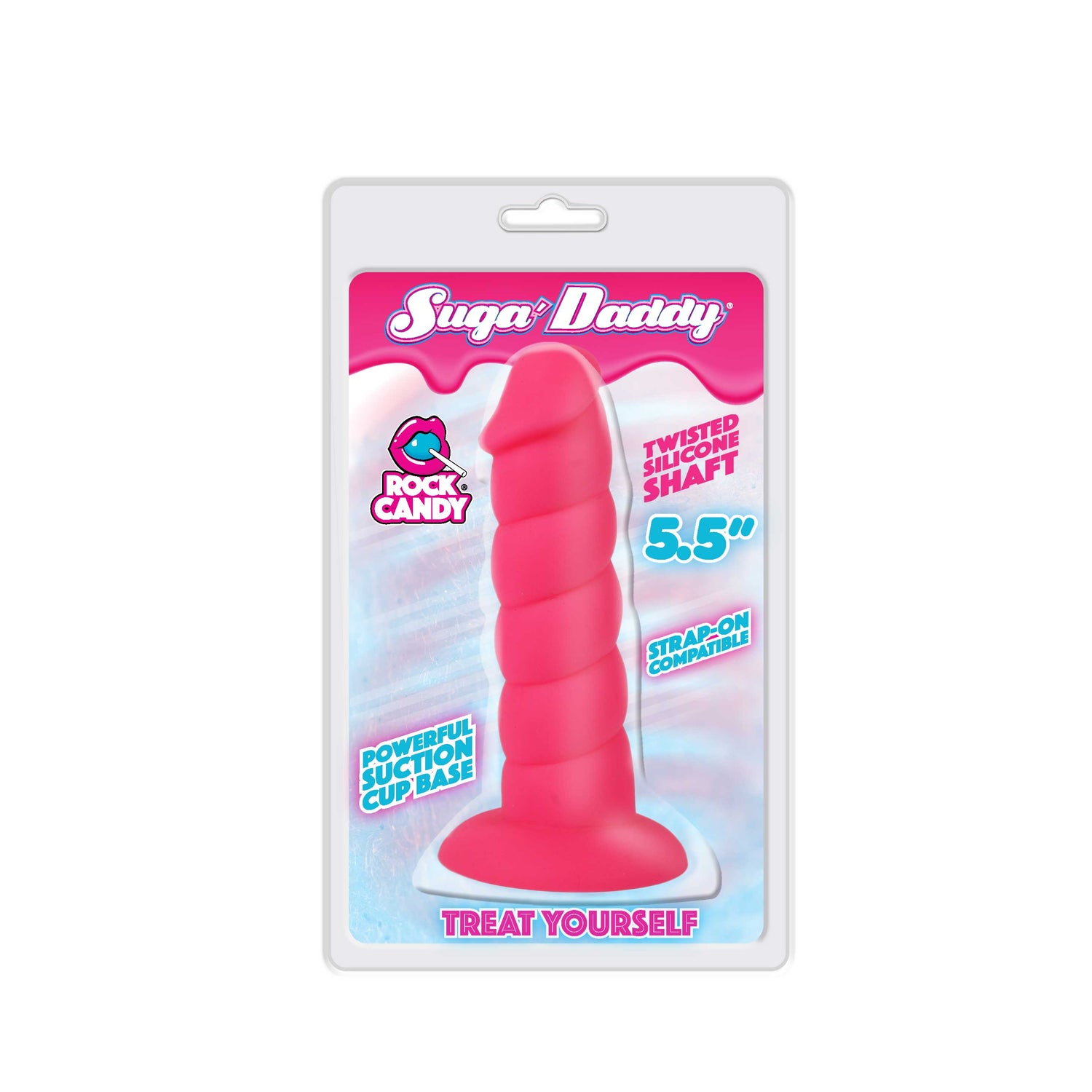 Suga Daddy 5.5 Inch Twisted Silicone Dildo - Pink