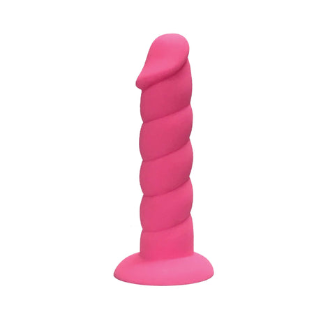 Suga Daddy 5.5 Inch Twisted Silicone Dildo - Pink