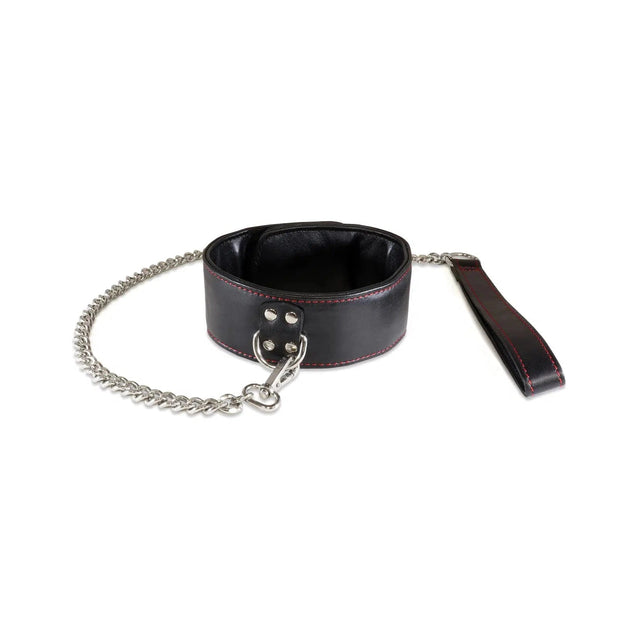 Sultra Lambskin Leather Collar with Chain