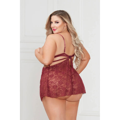 Super Sexy Stretch Lace Babydoll with G-String - Queen