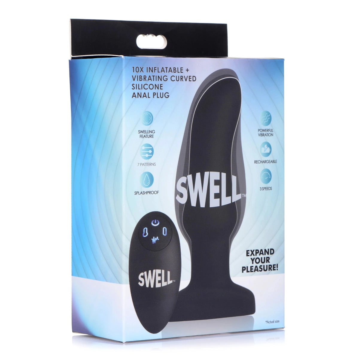 Swell 10X Inflatable & Vibrating Curved Silicone Anal Plug