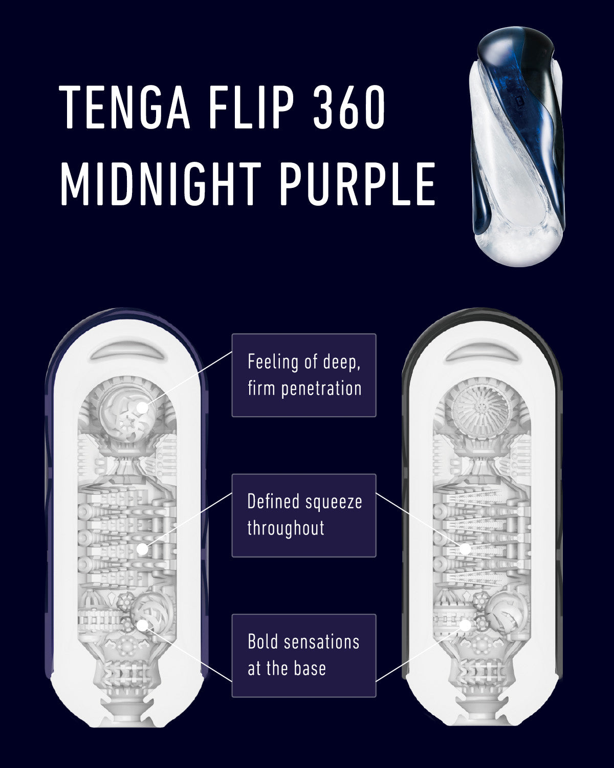 TENGA FLIP 360 Male Masturbator in Midnight Purple