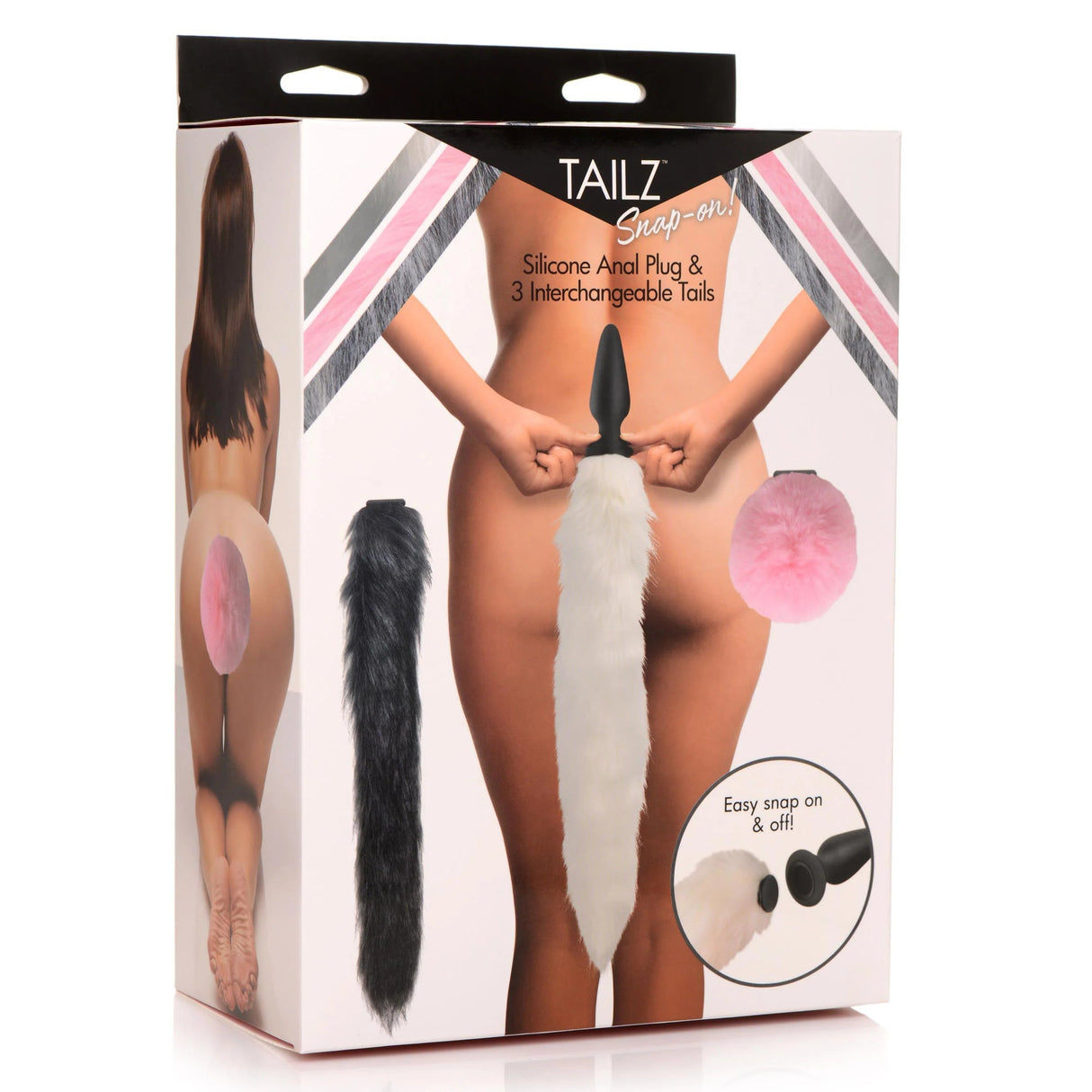 Tailz Snap On Silicone Anal Plug with Interchangeable Tails