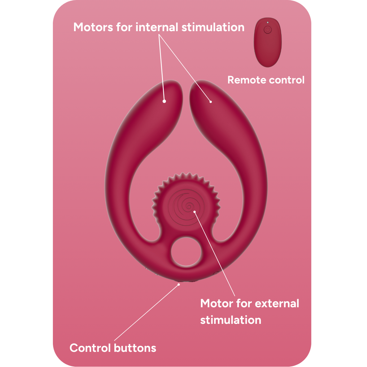 SVibe Snail GIZI Duo Couples Stimulator in Burgundy