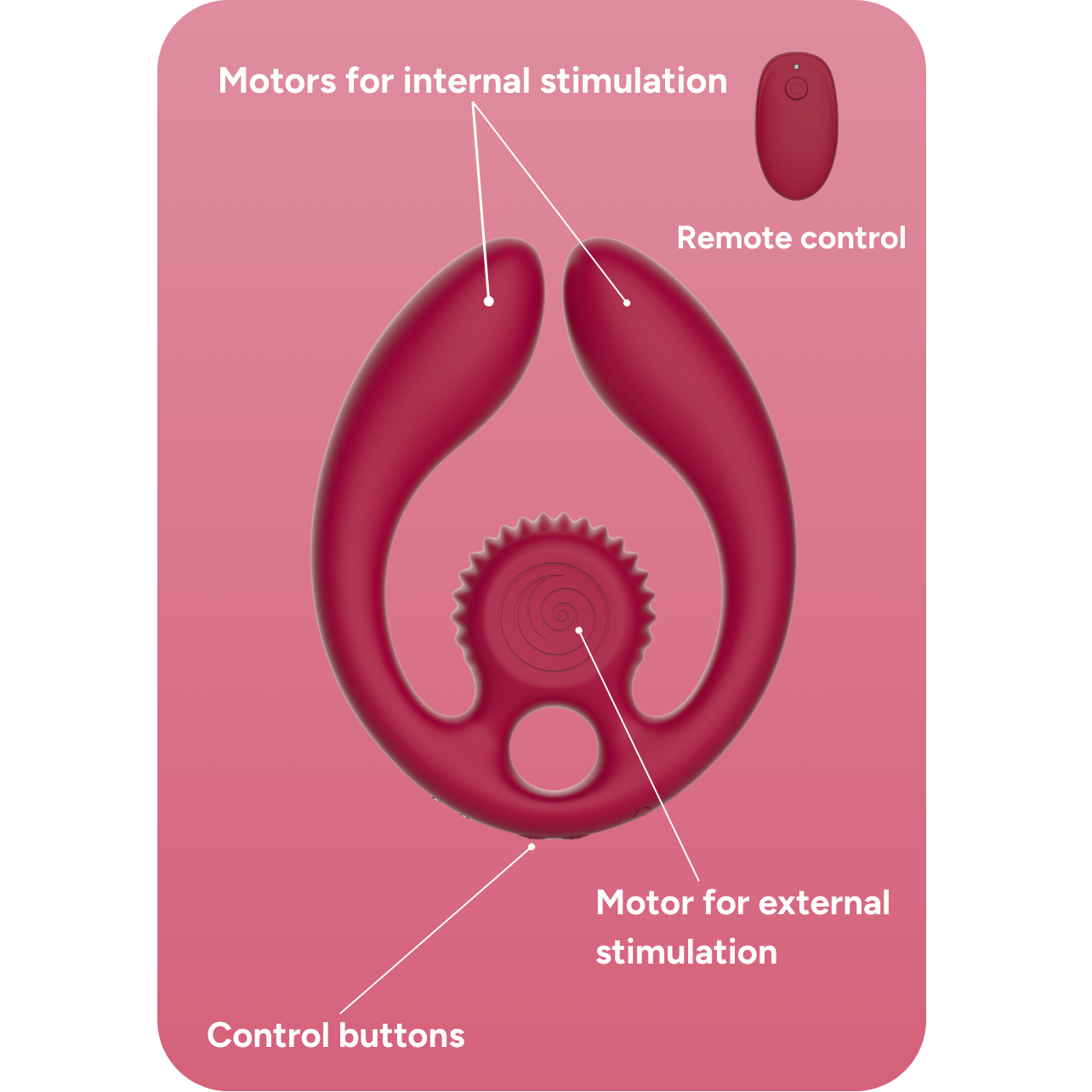 SVibe Snail GIZI Duo Couples Stimulator in Burgundy