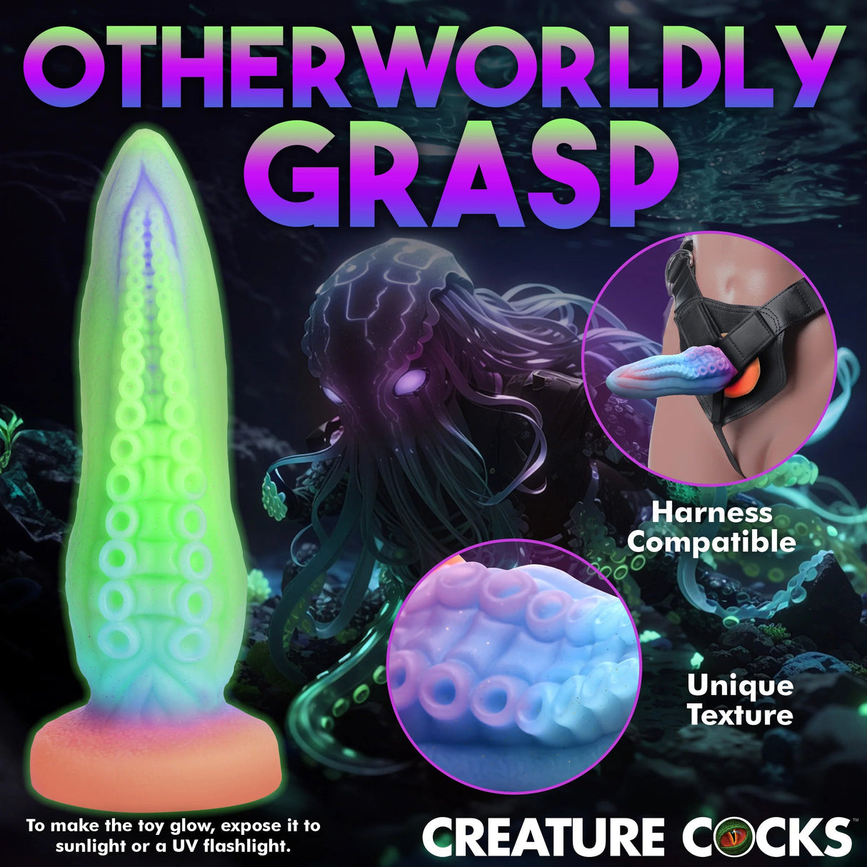 Thick Tentacle Glow-in-the-Dark Silicone Dildo