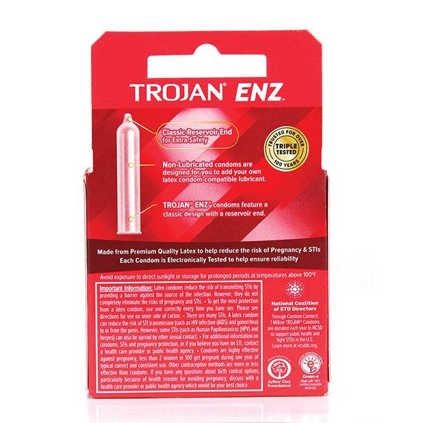Trojan ENZ Non-Lubricated Condoms - Box Of 3 Trojan ENZ Non-Lubricated Condoms - Box Of 3