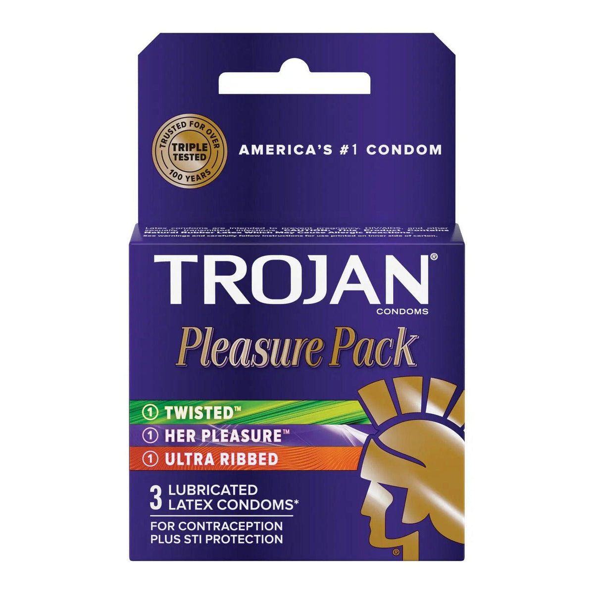 Trojan Pleasure Pack Condoms - Box Of 3