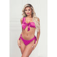 Two Piece Satin Bra and Thong Set