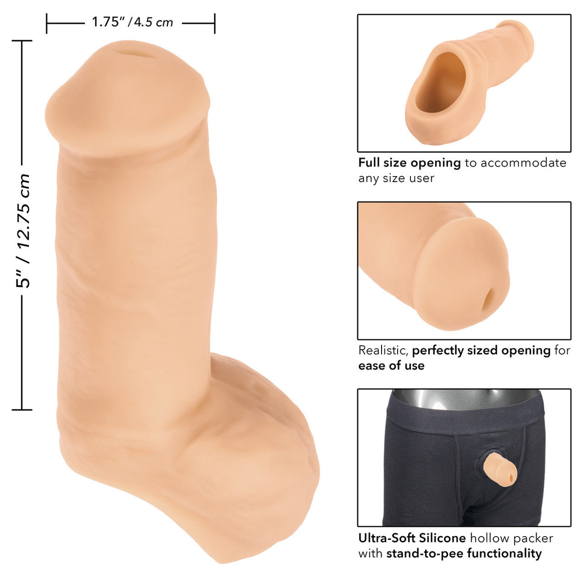 Ultra-Soft STP Hollow 5 Inch Packer Dildo