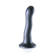 Ultra Soft Silicone 7 Inch Curvy G-Spot Dildo - Gunmetal