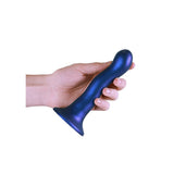 Ultra Soft Silicone 7 Inch Curvy G-Spot Dildo Metallic - Blue