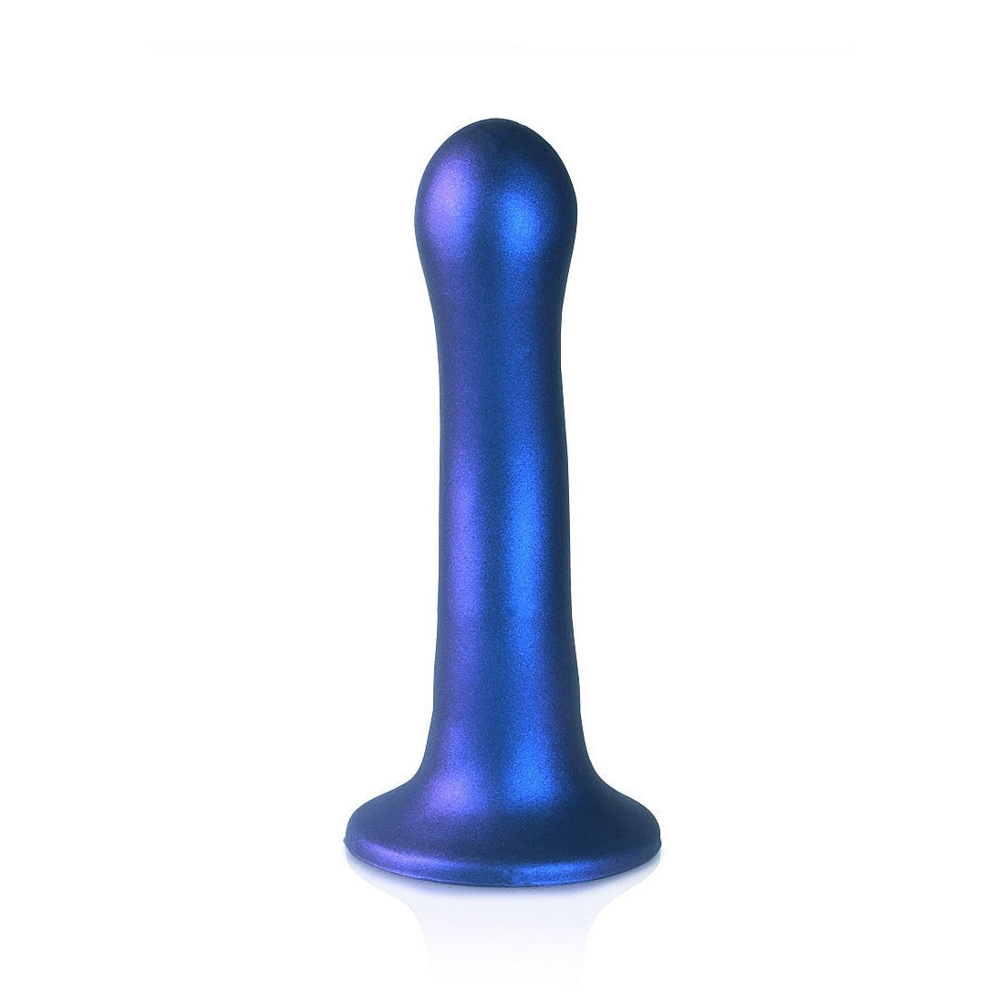 Ultra Soft Silicone 7 Inch Curvy G-Spot Dildo Metallic - Blue