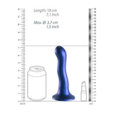 Ultra Soft Silicone 7 Inch Curvy G-Spot Dildo Metallic - Blue