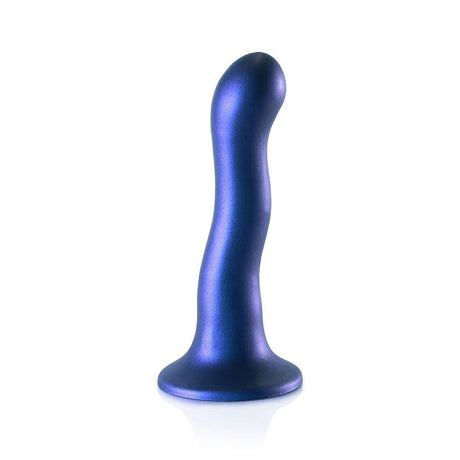 Ultra Soft Silicone 7 Inch Curvy G-Spot Dildo Metallic - Blue