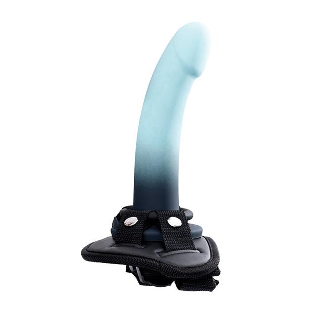 VeDO Duo Dildo with Harness in Turquoise & Black