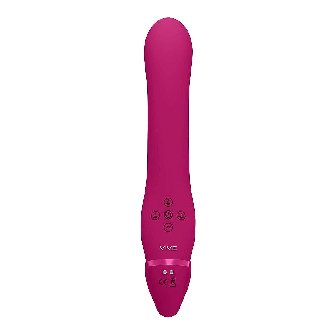 VIVE AI Rechargeable Dual Vibrating & Air Wave Tickler Silicone Strapless Strapon