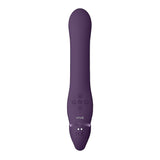 VIVE AI Rechargeable Dual Vibrating & Air Wave Tickler Silicone Strapless Strapon Purple