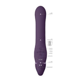 VIVE AI Rechargeable Dual Vibrating & Air Wave Tickler Silicone Strapless Strapon Purple