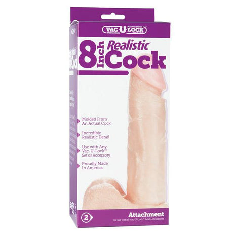 Vac-u-lock 8 inch Strap On Dildo