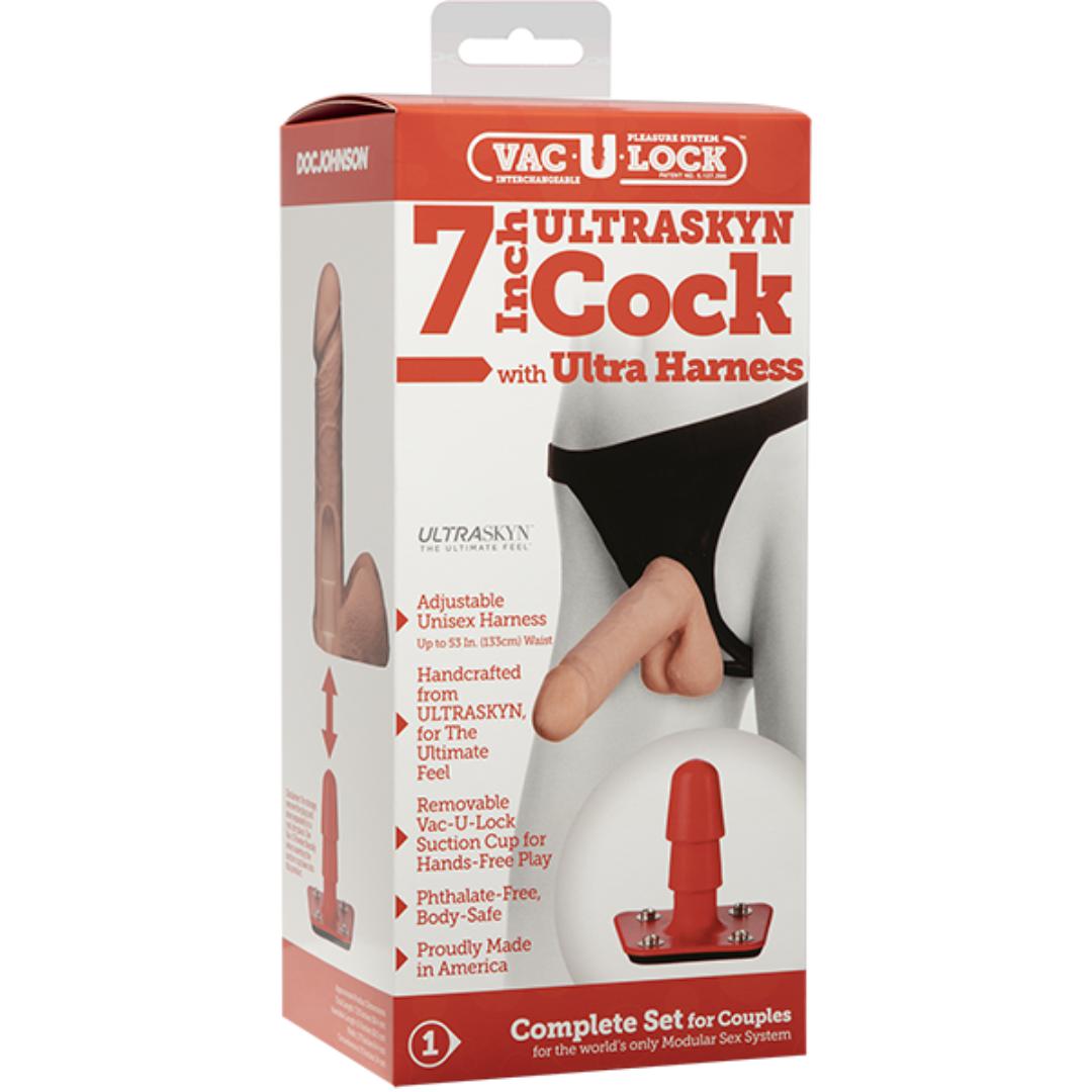 Vac-U-Lock Ultraskyn Cock with Ultra Harness