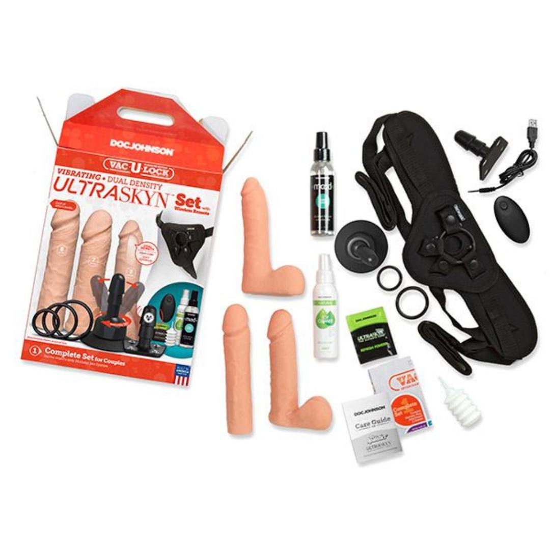 Vac-U-Lock Vibrating Dual Density Ultraskyn Set with Remote