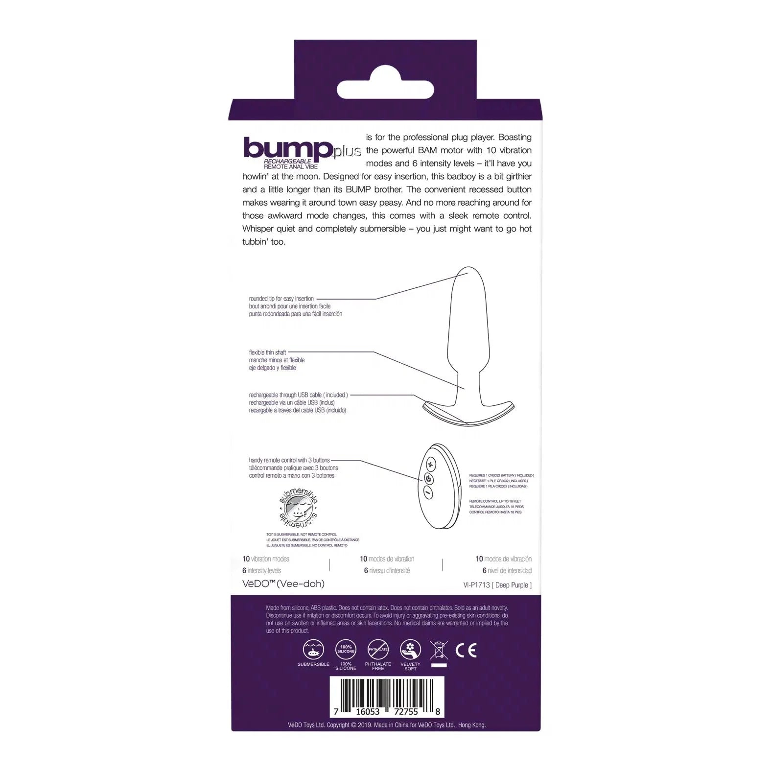 VeDO Bump Plus Rechargeable Remote Control Vibe