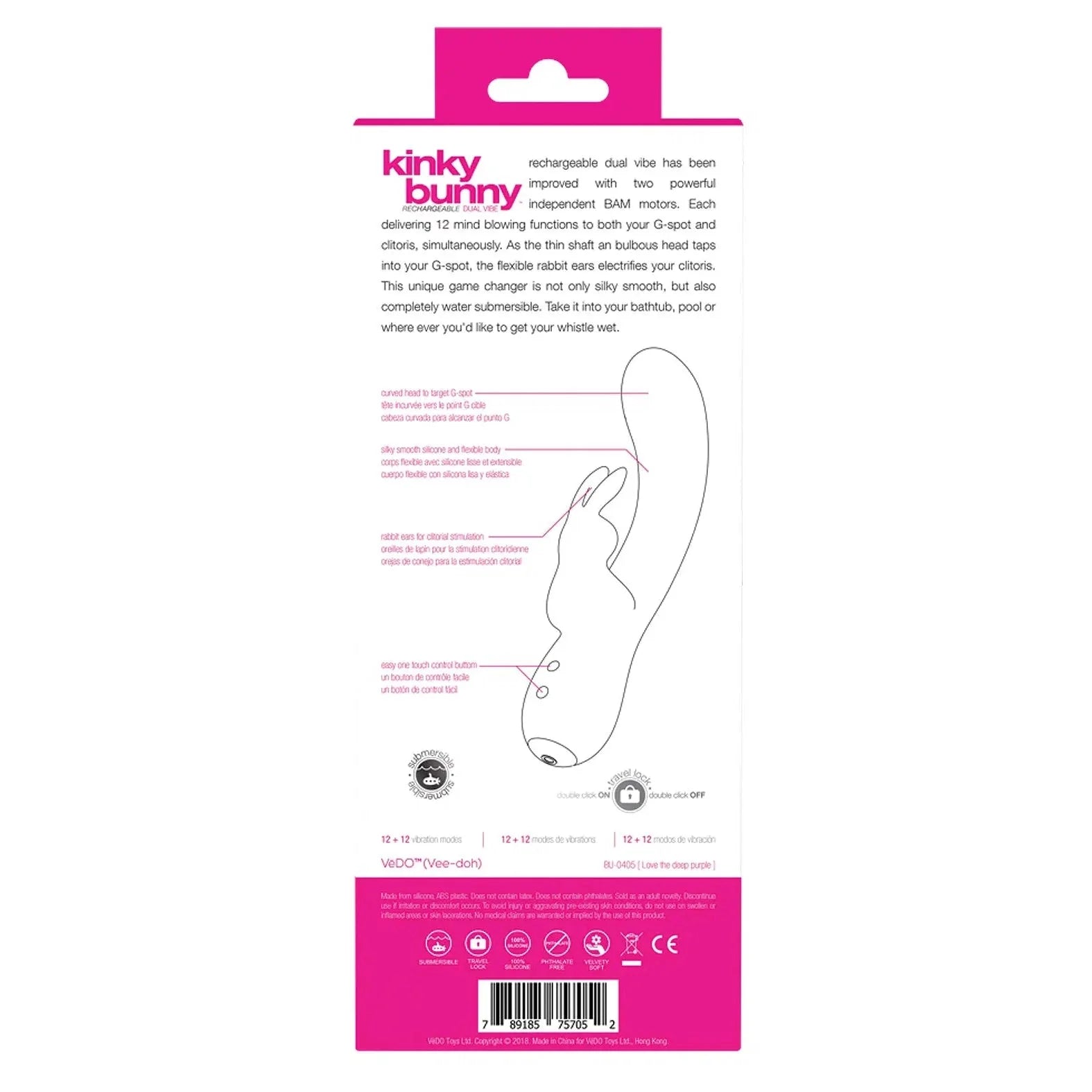 VeDO Kinky Bunny Plus Rechargeable Dual Vibe