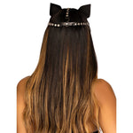 Vegan Leather Studded Cat Mask