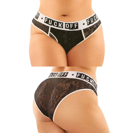 Vibes 2-Pack Fuck Off Lace Boy Brief & Lace Thong