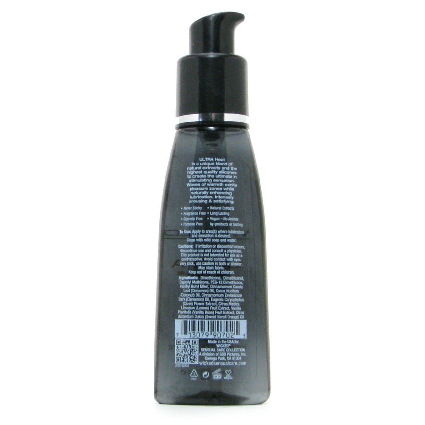 Wicked Ultra Heat Warming Sensation Silicone Based Lubricant - 2 oz Fragrance Free
