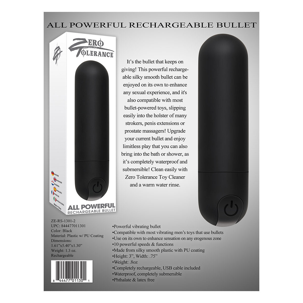 Zero Tolerance Rechargeable Bullet Vibrator